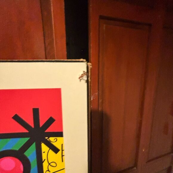 romero britto picture art frame long photo limited edition signed the hug 1993 - Picture 6 of 10